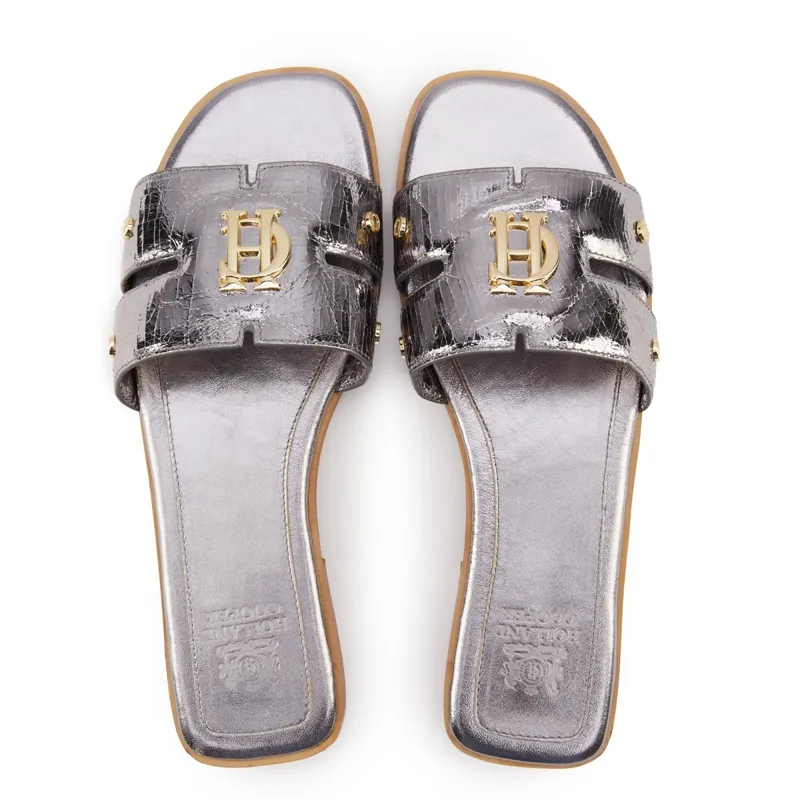 Holland Cooper Monogram Slides - Silver Crackle
